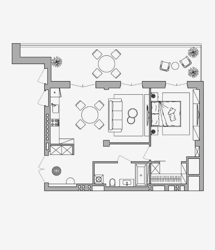 Premium apartment 68.6m2, terrace, Loft Egoist residential complex, Shevchenko Park