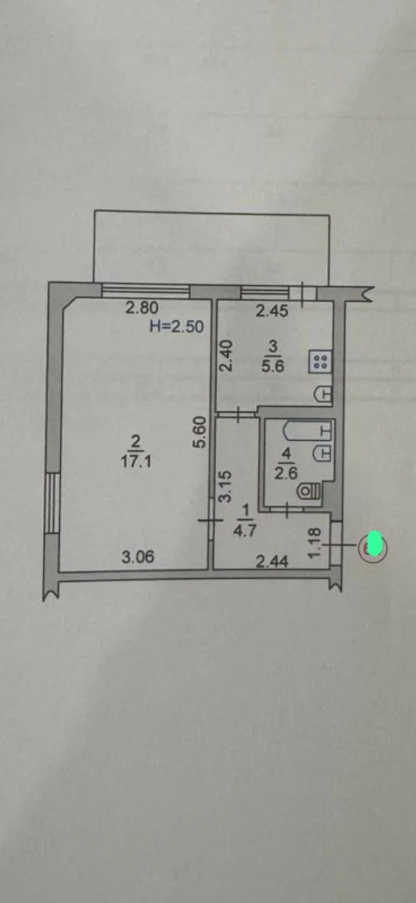 Продам!1-кімнатна з УЗАКОНЕНИМ балконом 6 м² та власністю пі