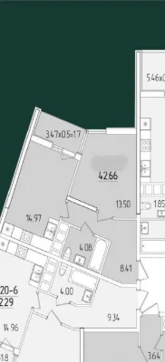 1-комнатная квартира в 67 Жемчужине на Краснова (3-184-377)