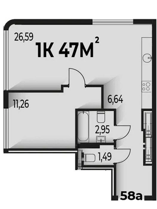1-кімнатна квартира з частковим ремонтом, біля парку, з Парк