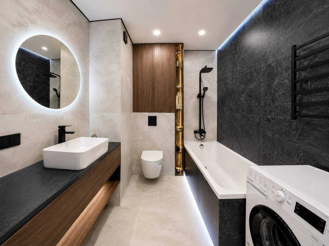 The apartment is 46 m2, fully equipped and with high-quality renovation.