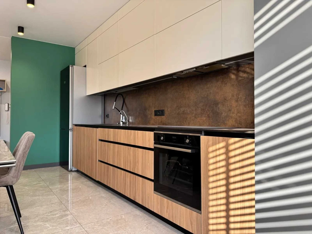 Exclusive apartment with furniture and appliances in a new building on