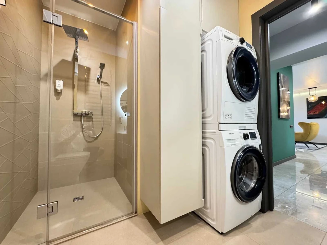 Exclusive apartment with furniture and appliances in a new building on