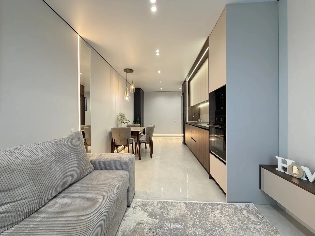 Two-room apartment in the center with a balcony in a prestigious residential area