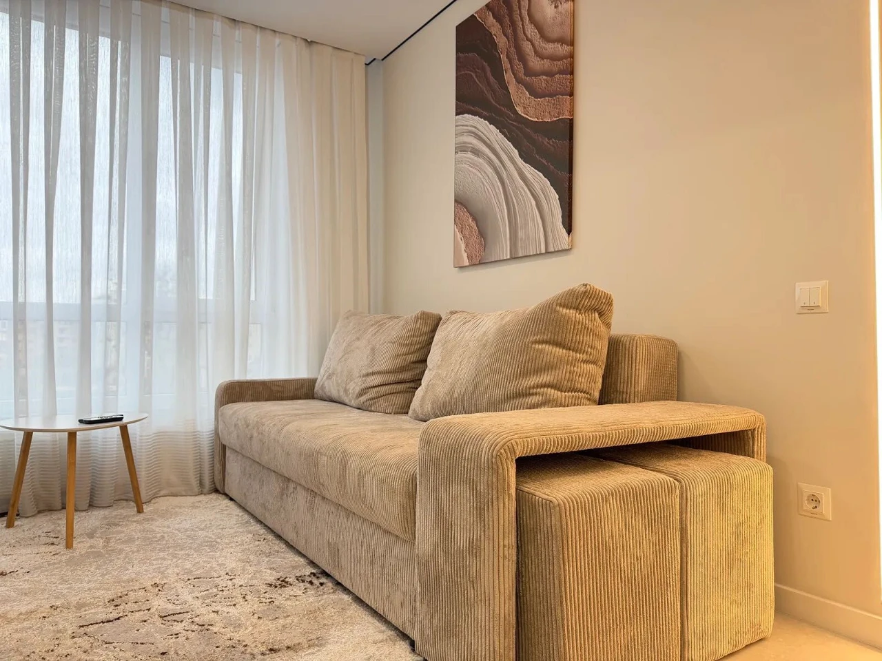 Two-room apartment in the center with a balcony in a prestigious residential area