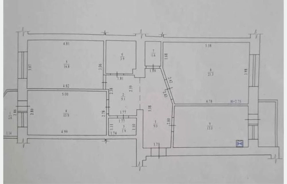 3к квартира 88м2 цегла котел поверх 2/7 Центр