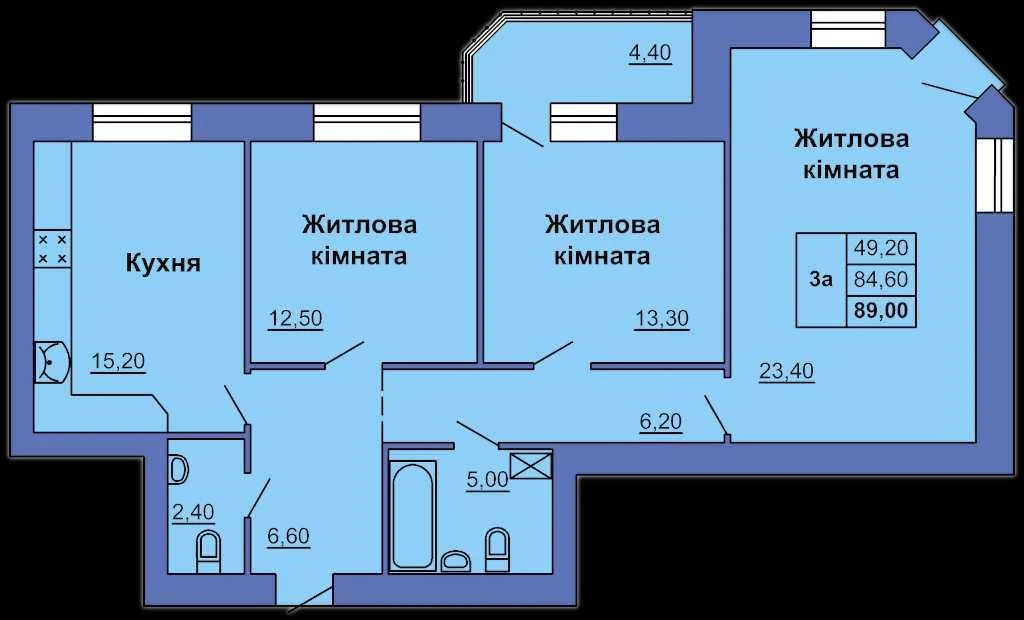‼️Центр‼️ 3к квартира в новобудові, 91 м², 3/9 поверх, ТОП Ц