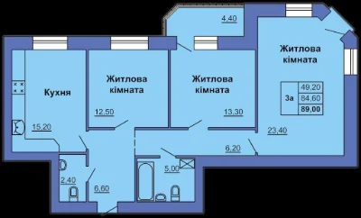 ‼️Центр‼️ 3к квартира в новобудові, 91 м², 3/9 поверх, ТОП Ц