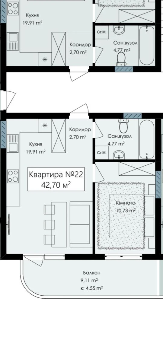 Продаж 1.5кім.ЖК Годинки