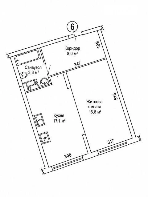 Sale of 1-room apartment 47.4 sq. m. on Mykhaylo Maksymovycha st. 32