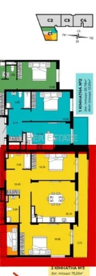 ЦІНА НИЖЧЕ РИНКУ ️️️ Продаж 1-кімн. квартири 75 м² у ЖК Cont