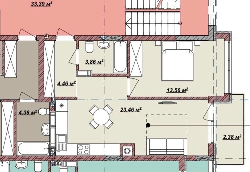 Продаж 1,5к квартири 46,5 м.кв / ЖК B4, -Газ