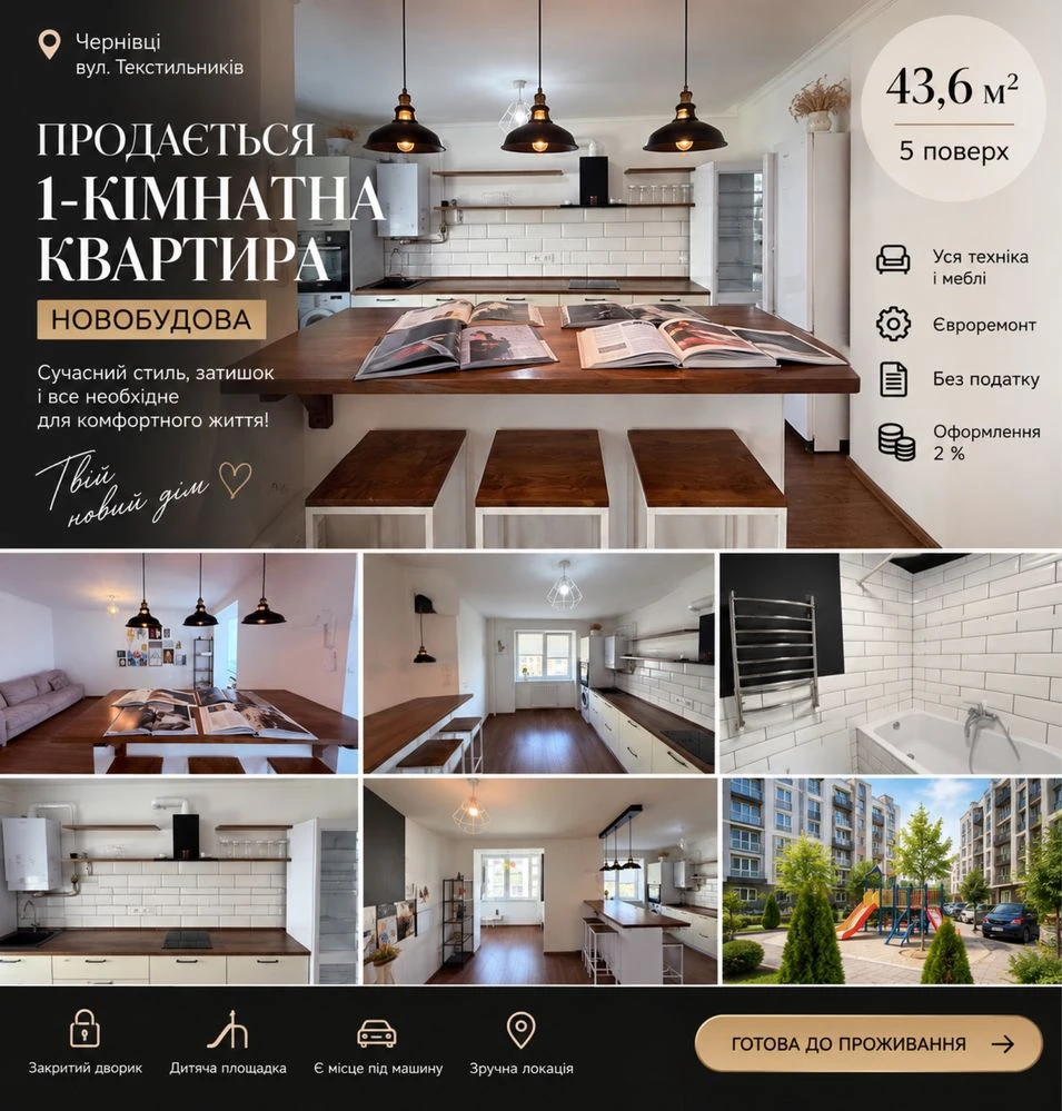 Продаж 1 кім новобудова без комісії є орендарі на квартиру з