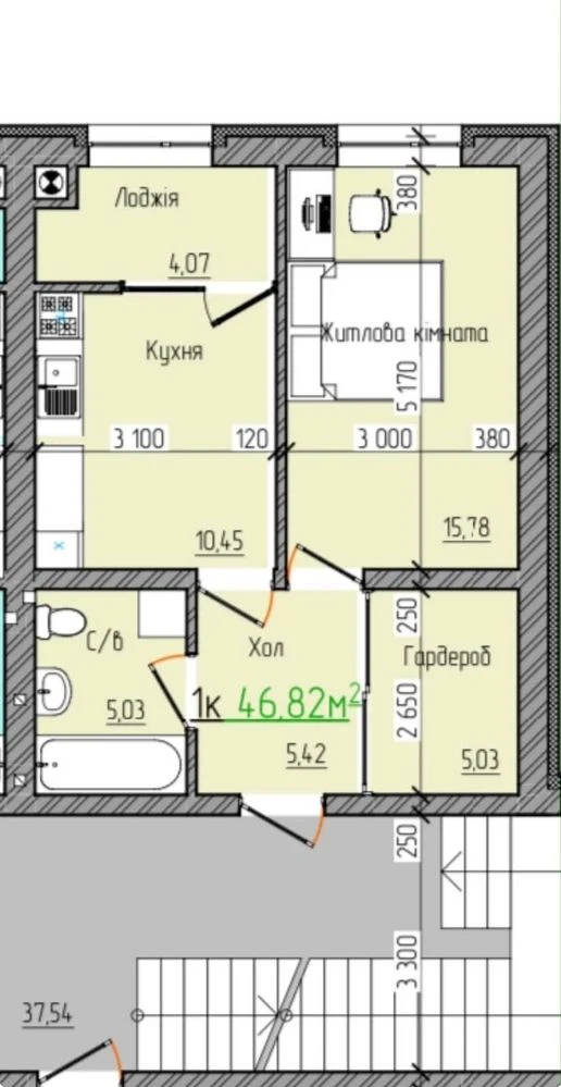 Продається 1 кім новобудова  здана 47 кв клубний  будинок
