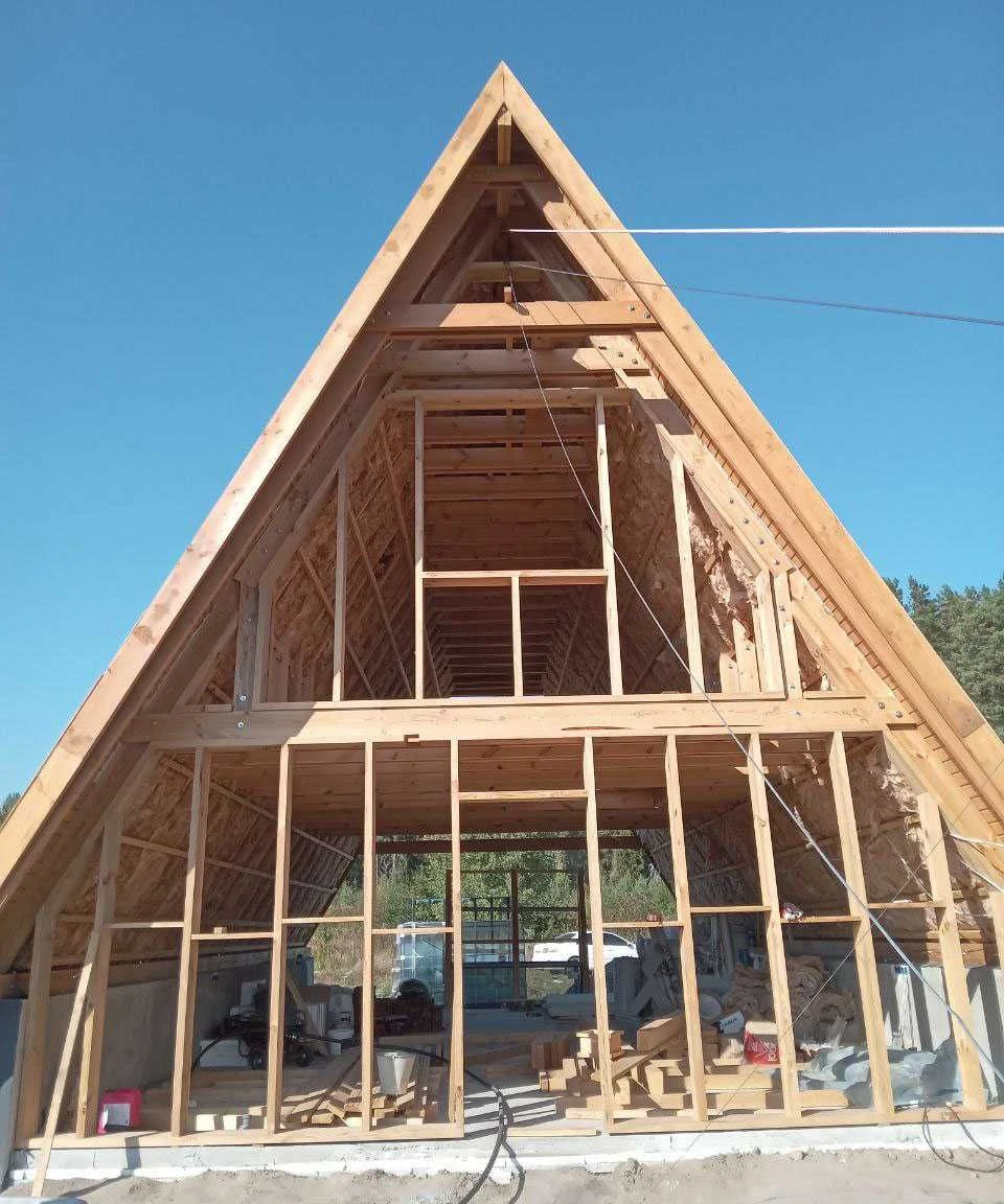 Дім в сучасному стилі A-frame, домокомплект на 100 кв.м. з ф