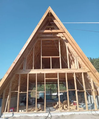 Дім в сучасному стилі A-frame, домокомплект на 100 кв.м. з ф