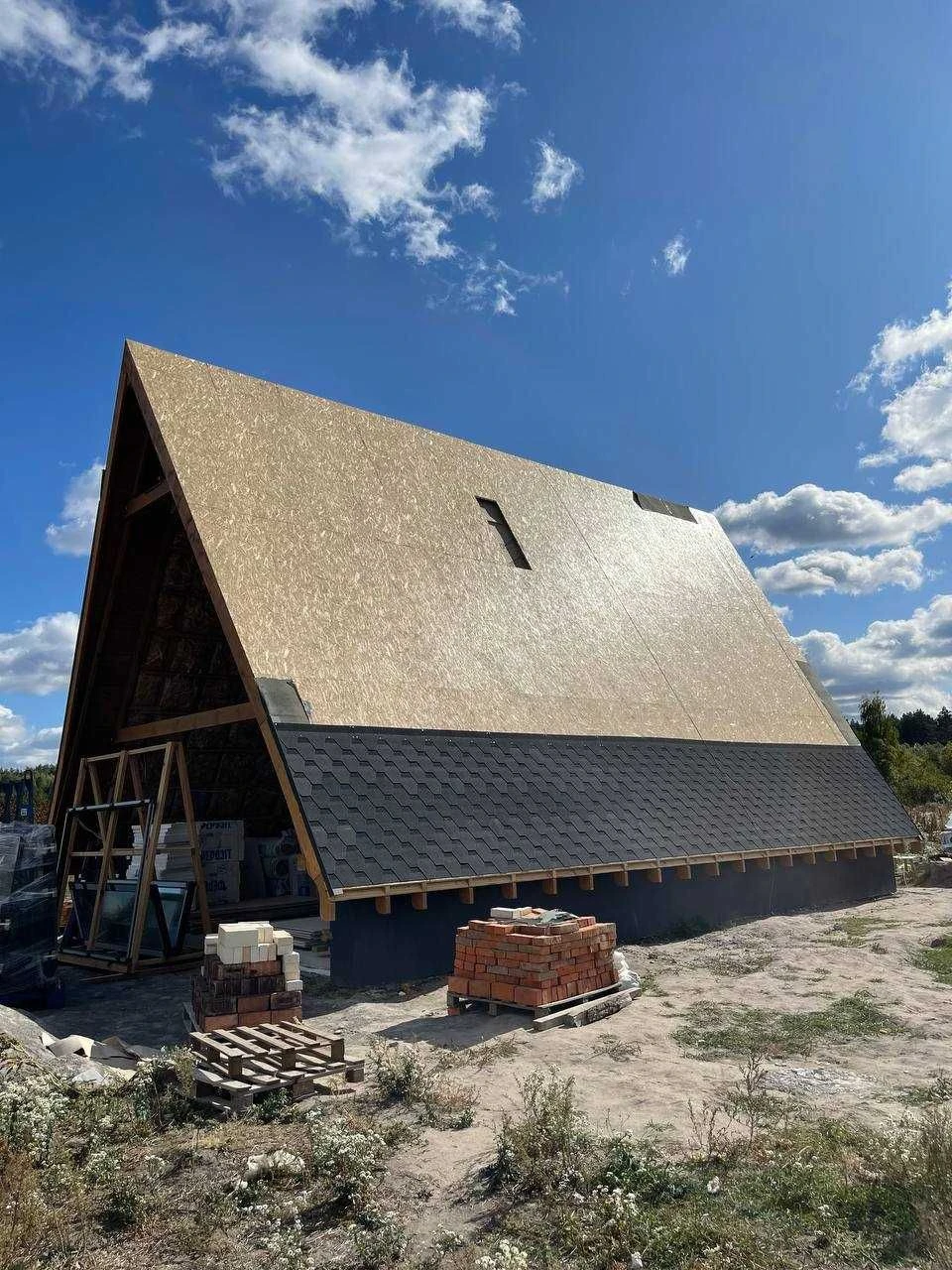 Дім в сучасному стилі A-frame, домокомплект на 100 кв.м. з ф