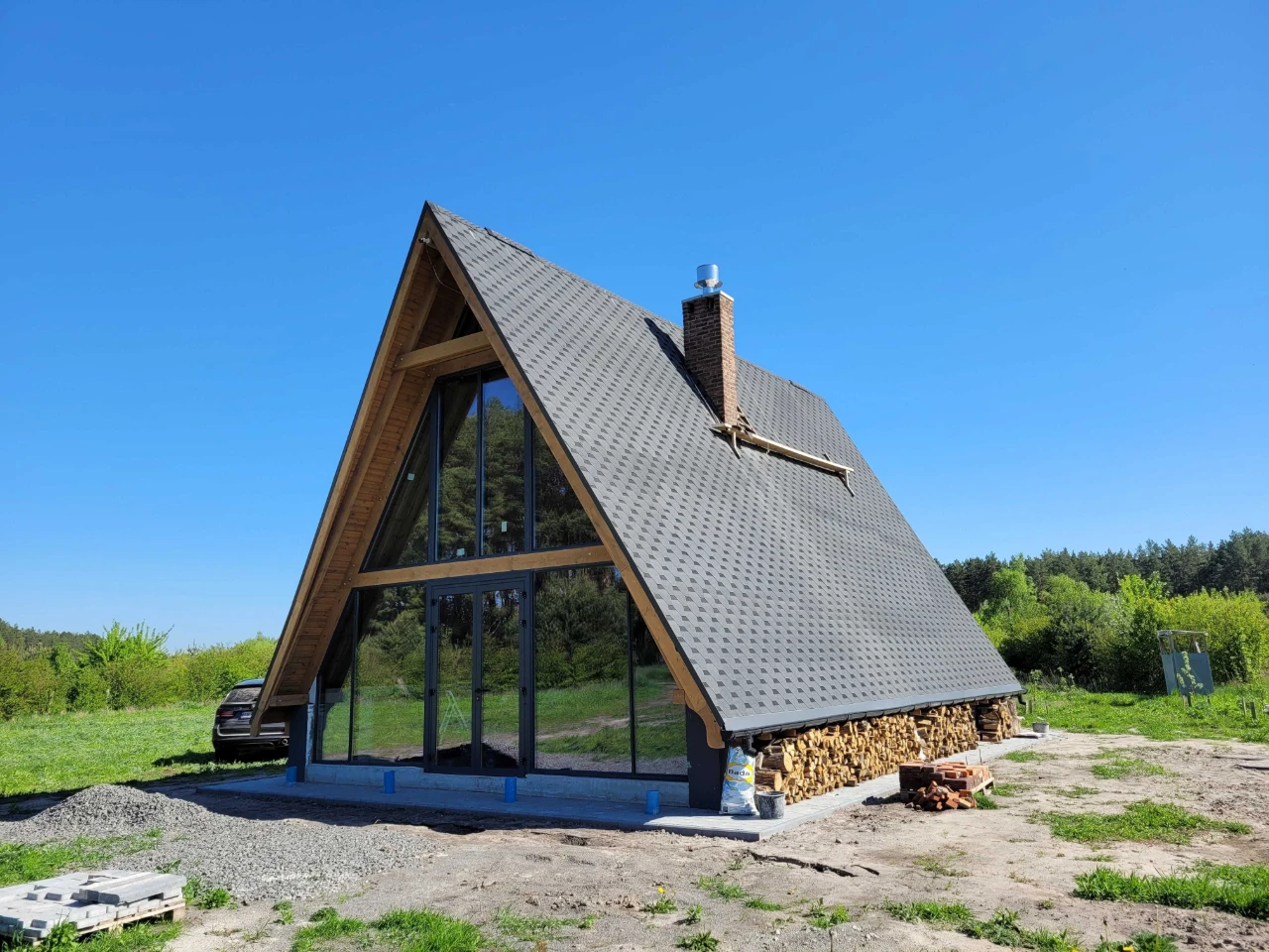 Дім в сучасному стилі A-frame, домокомплект на 100 кв.м. з ф