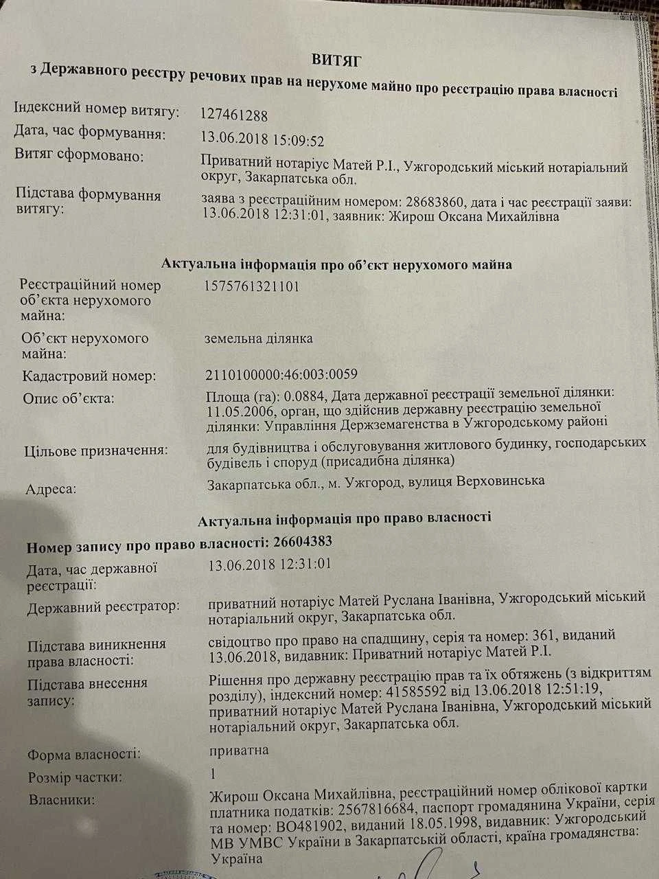 Ділянка під забудову м. Ужгород, вул. Верховинська, поз. 11.