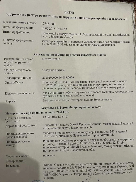 Ділянка під забудову м. Ужгород, вул. Верховинська, поз. 11.