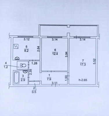 Продаж від власника, без %  2-к квартири 58.9 м кв  біля м Т