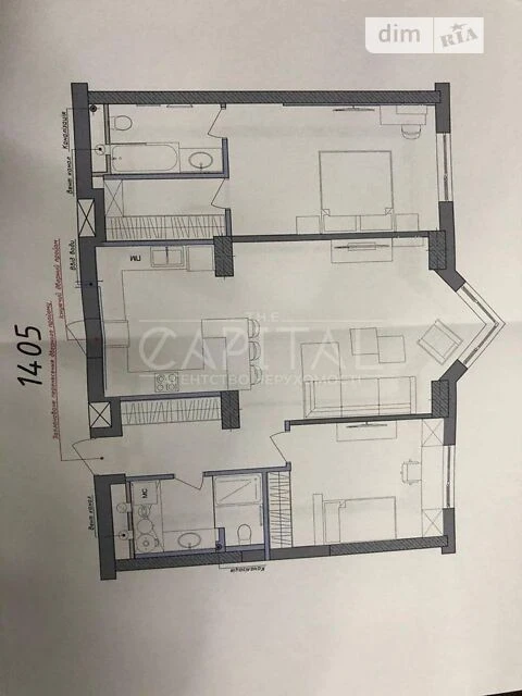 Sale of 3-room apartment 100 sq. m on Andriy Verkhoglyada St. 14A •