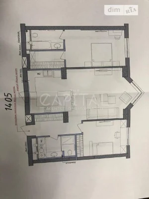 Sale of 3-room apartment 100 sq. m on Andriy Verkhoglyada St. 14A •