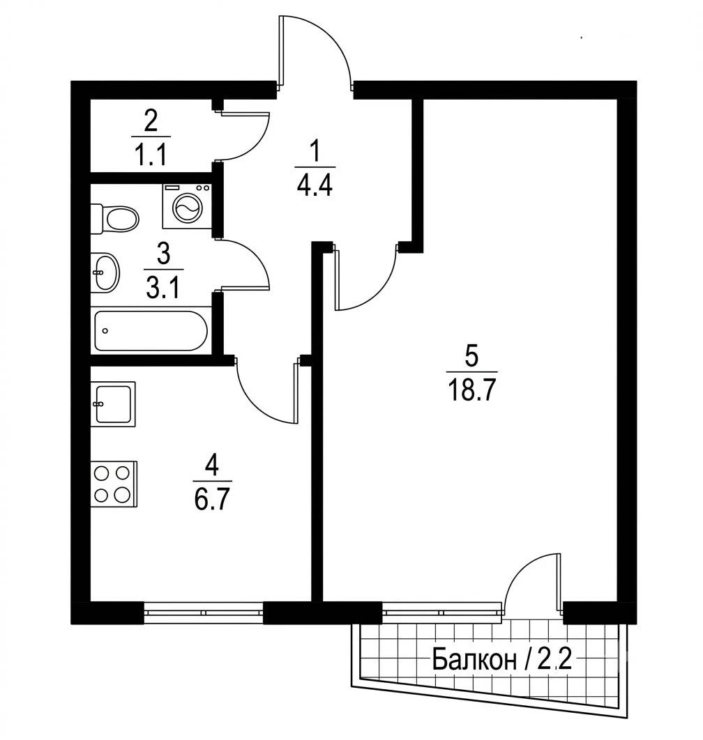 Продажа 1-комнатной квартиры 36.2 м², Ратушного 18