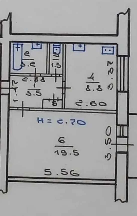 єВідновлення Продаж 1-кімн. 4/5 38м2 метро Ботанічний сад Па