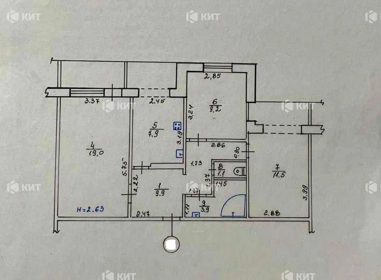 3к. 67м2 Северная Салтовка 4, Метростроителей, 137793