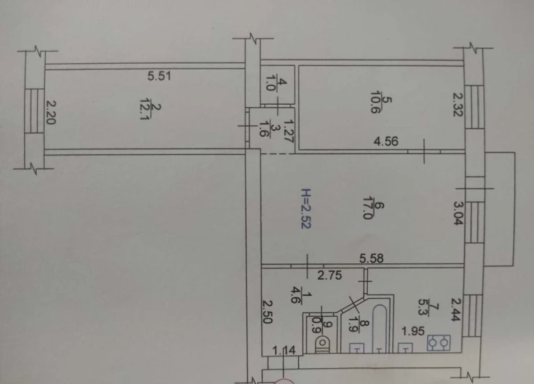 Продам 3к ЮЖД, пер. Верховский дом 5, кирпич, 4/5, под ремон