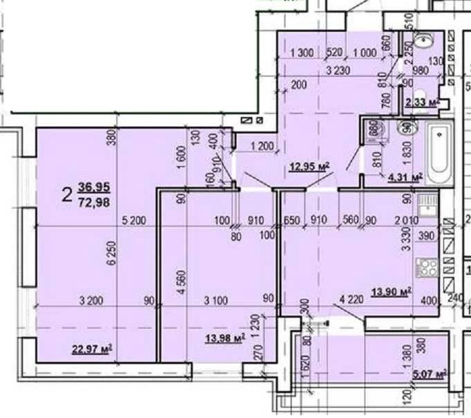 Продам 2-комн квартиру 74м2 в Новострое ЖК МИРА 3 MV