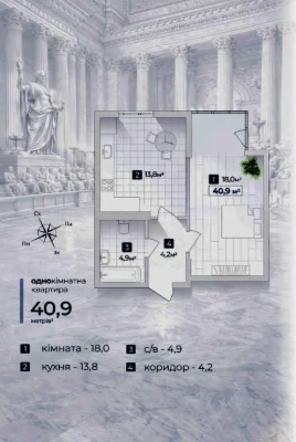 1к ЖК Senat Розтермінування