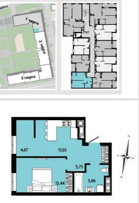1-room apartment for sale in Continent residential complex, 207 Zelena st.
