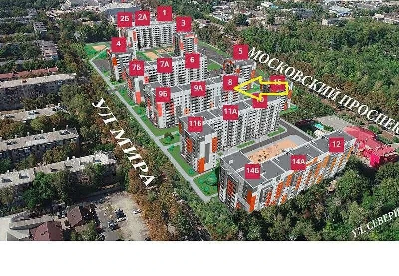 2к, ЖК Миру, ул. Мира 7 ХТЗ