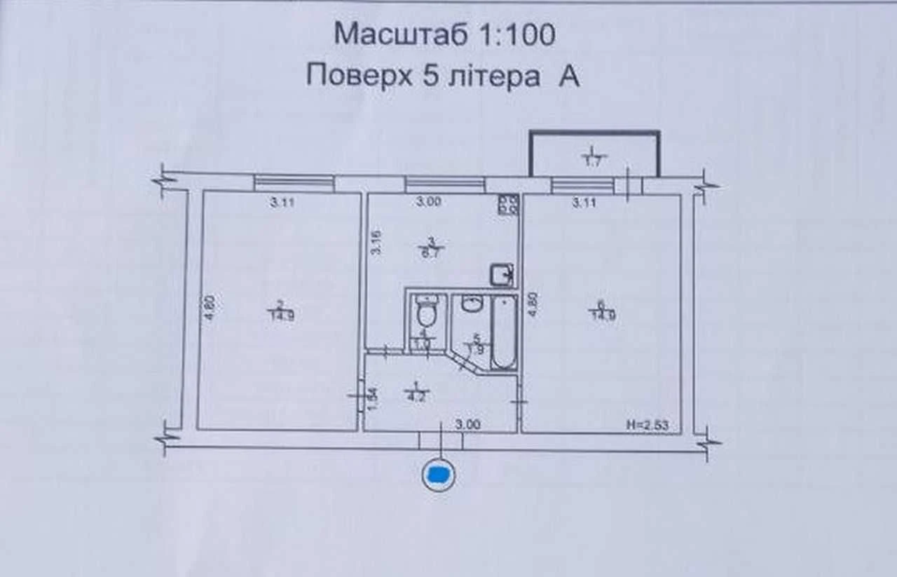 Без комісійних! 2к. квартира, вул. Межова, Виноградар