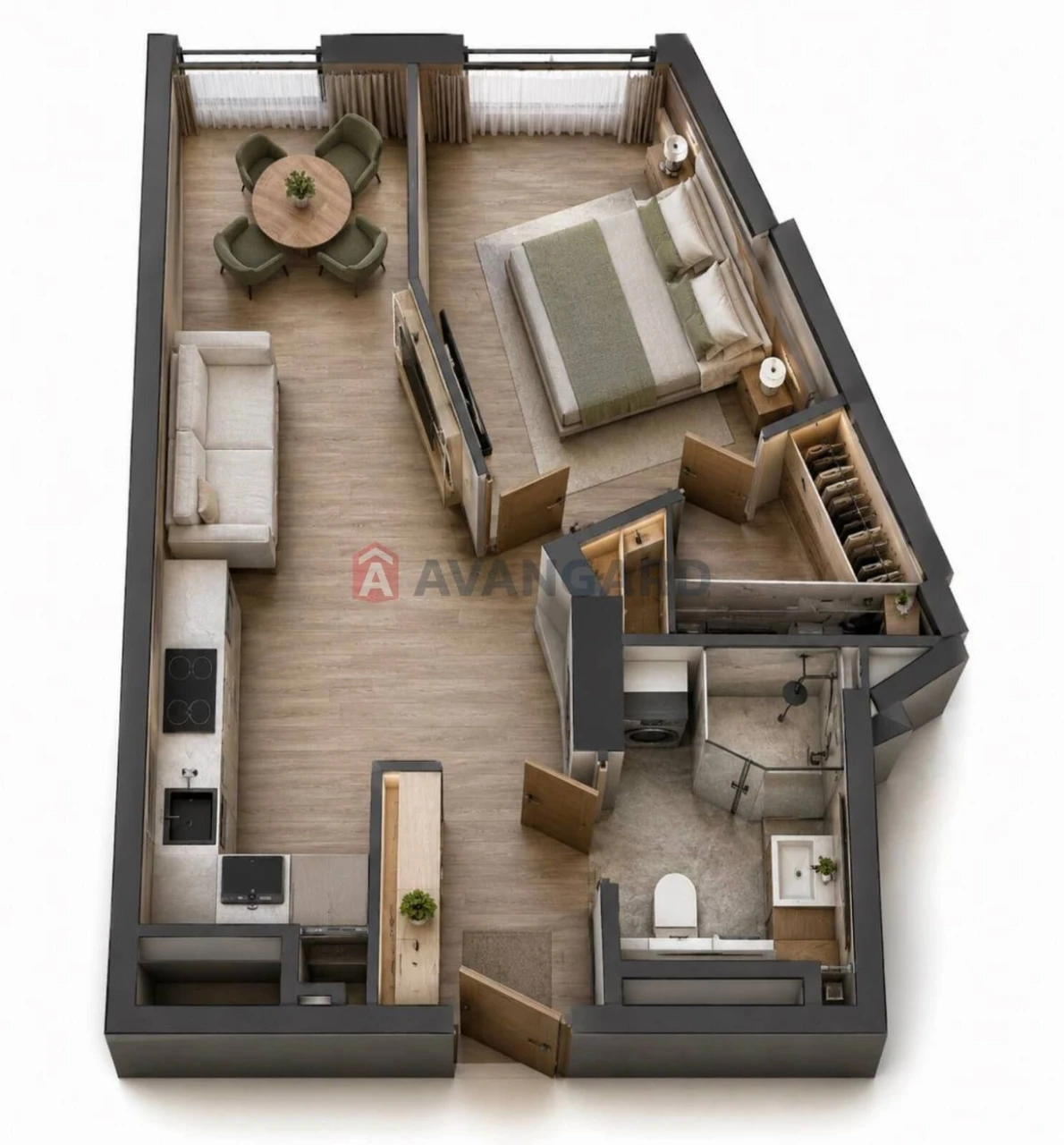 Продаж видової 1к квартири 38.3 м2 в ЖК MONT BLAN (Нагірний