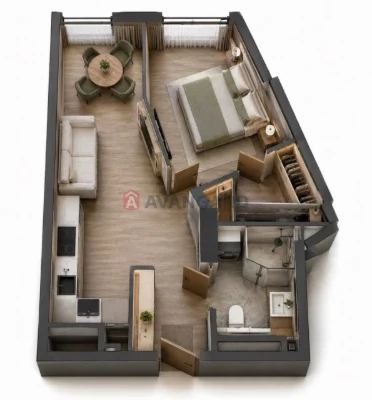Продаж видової 1к квартири 38.3 м2 в ЖК MONT BLAN (Нагірний
