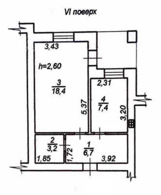Продам 1-кімнатну квартиру  37,2 м² | 7-8 ст. Великого Фонта