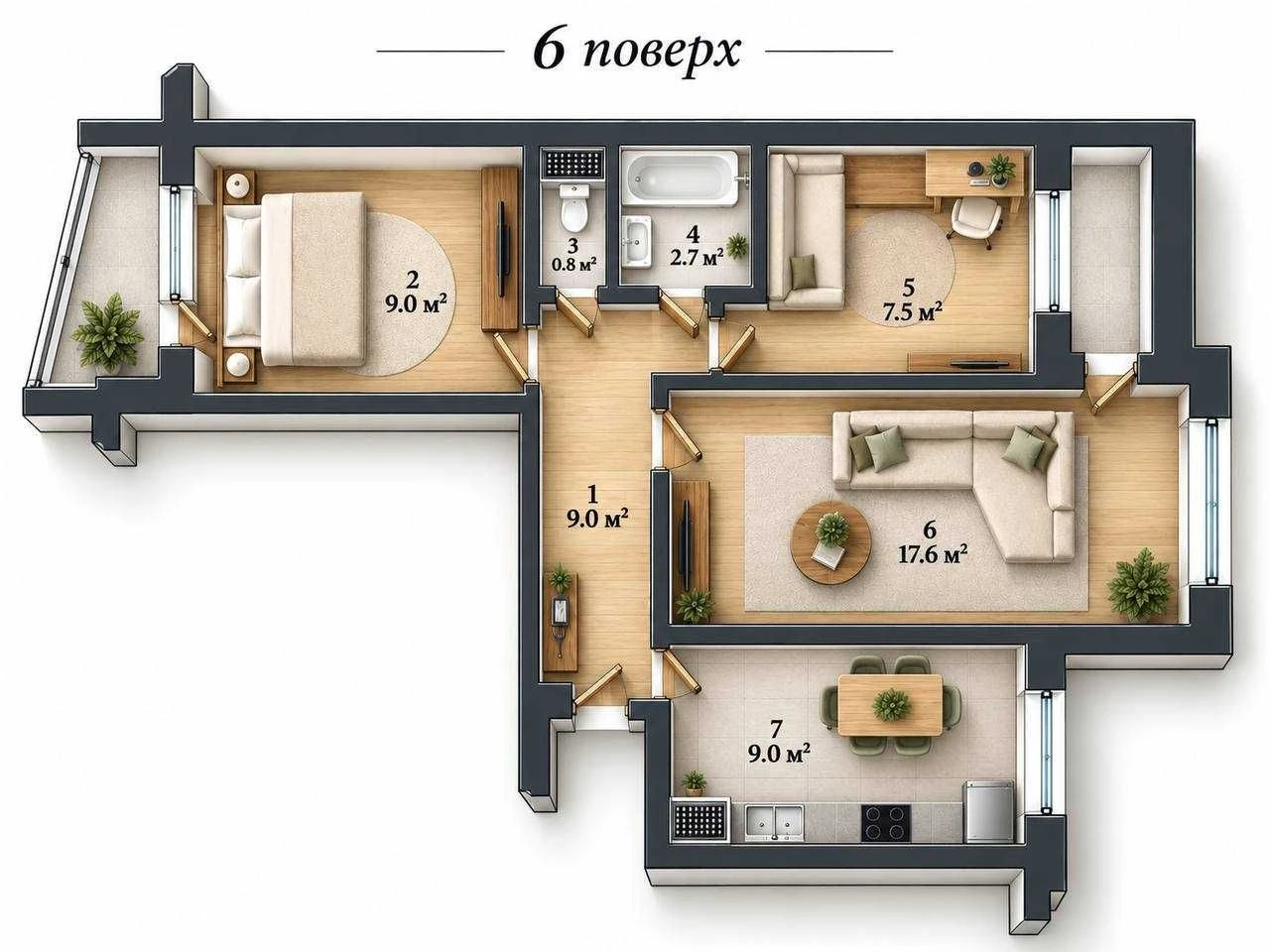Продам 3-комнатную квартиру на Фонтане | 63 м² | 57 000 у.е.