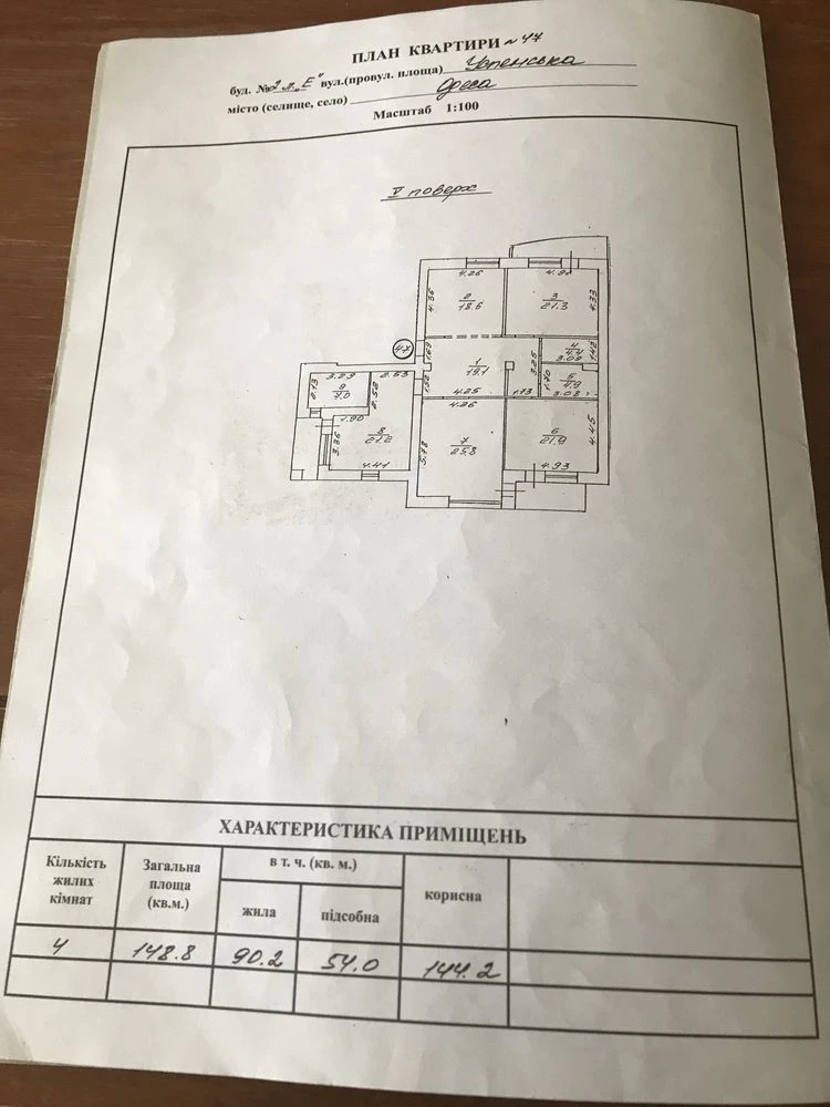 Четырехкомнатная квартира в Одессе