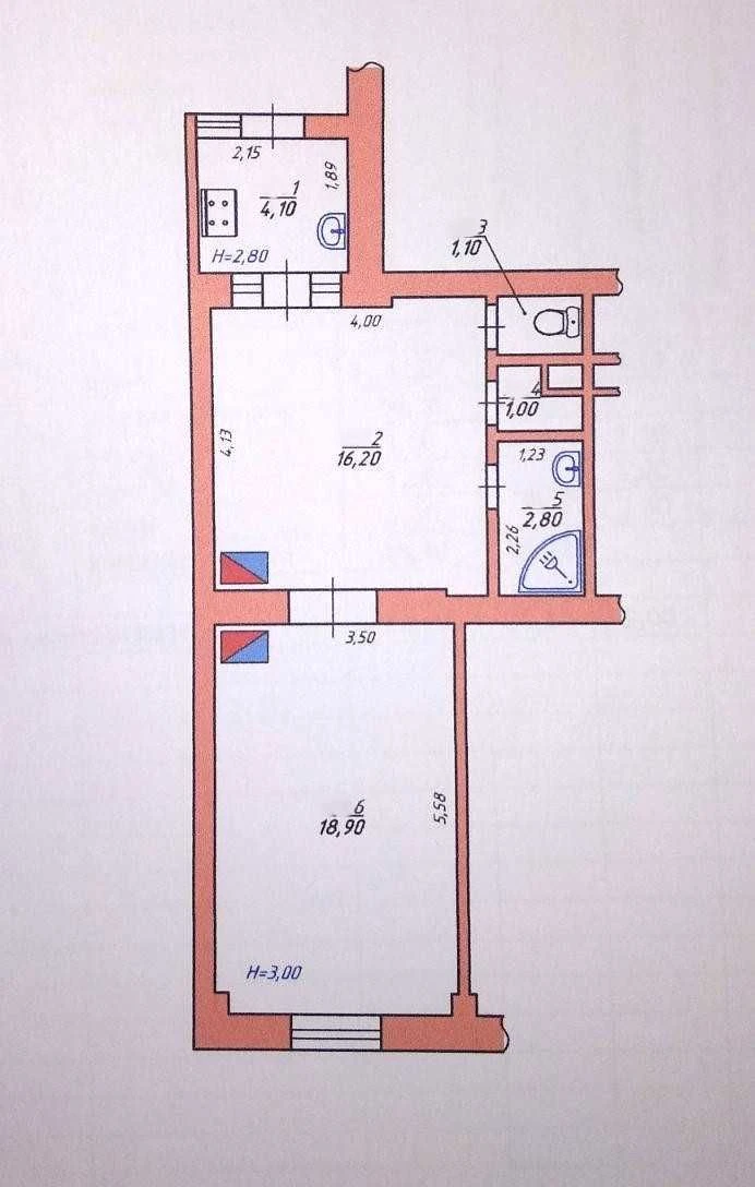 Продається 2-кімнатна квартира в Центрі міста, район Театрал