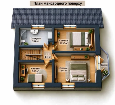 Двоповерховий будинок 160 кв. м. з гаражем
