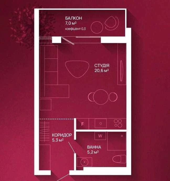 Продаж 1 кімнатної квартири в ЖК Family Plaza
