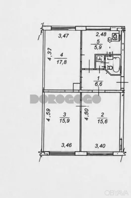 3-room apartment, 61 sq.m.