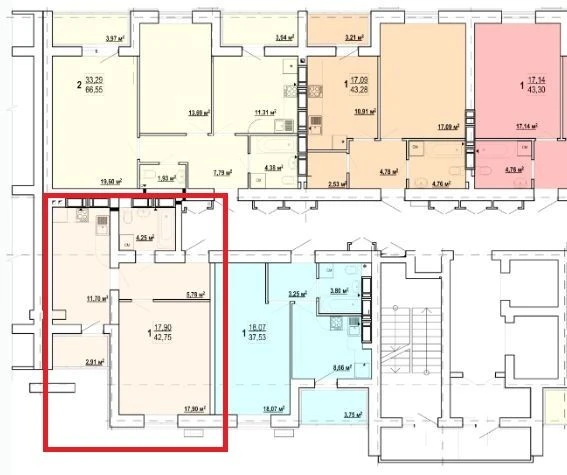 S For sale spacious 1-room apartment in the new building of the Gi residential complex