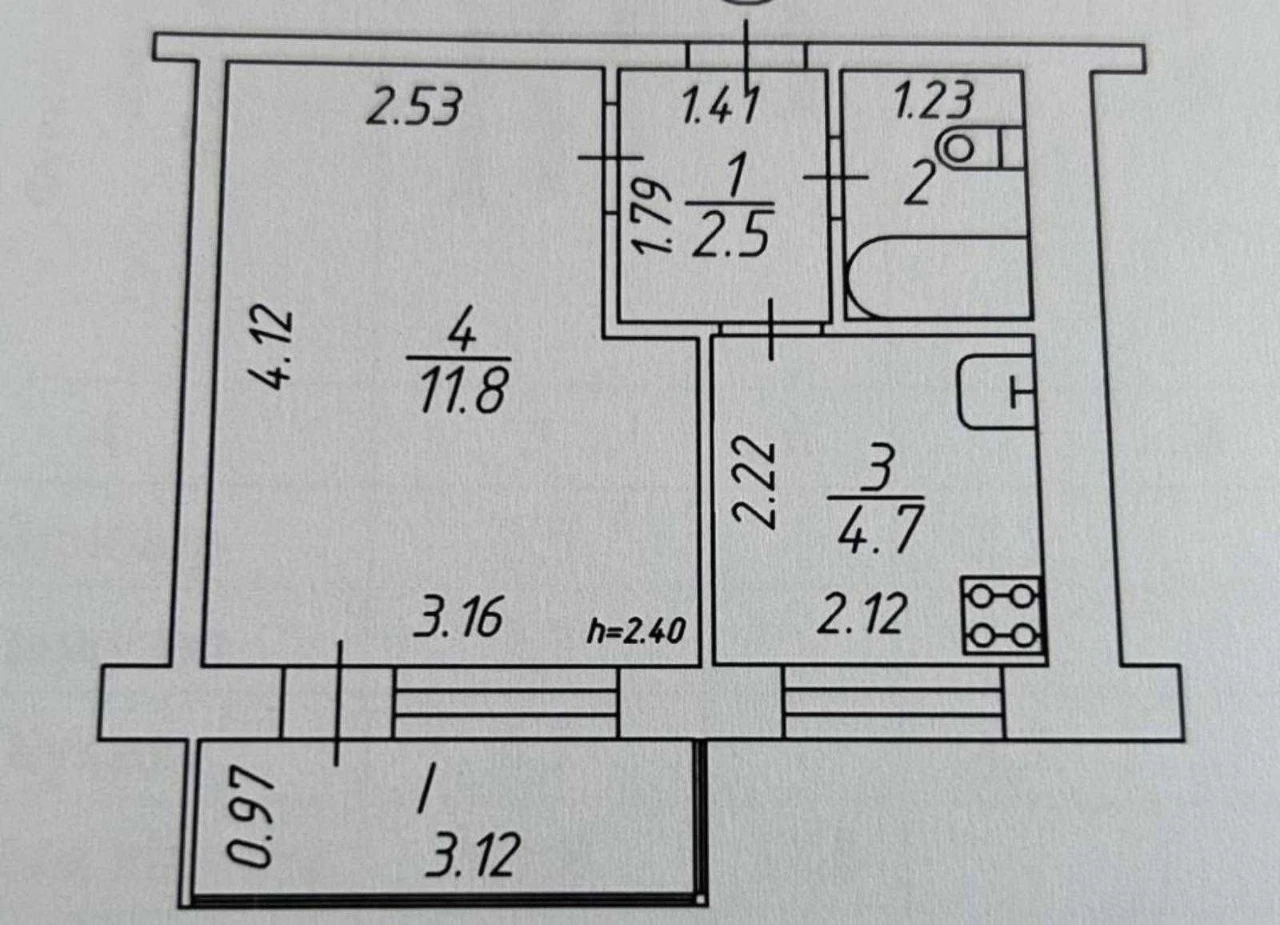 В продажу 1-кімнатна квартира 24 м2 "заходь-живи" на Захисни