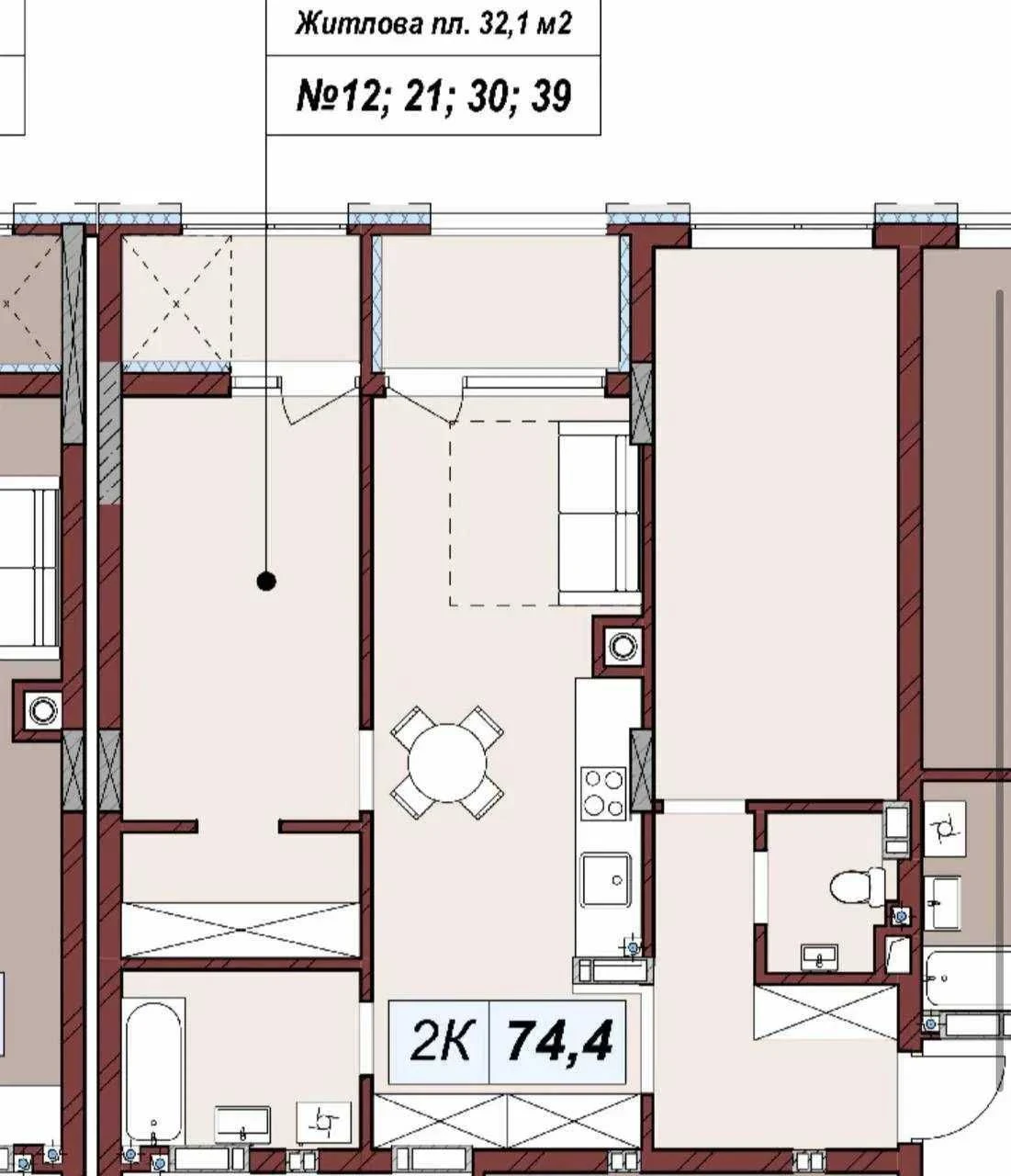Продаж 2-кімнатної квартири · ЖК «Бузковий 2» · вул. Навроць