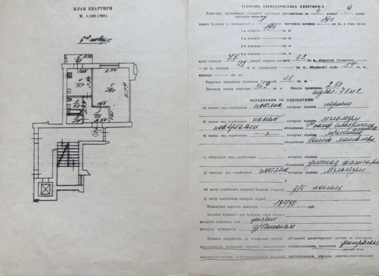 Продаж 1-но кімнатної квартири Чорновола, Центр, Цегла
