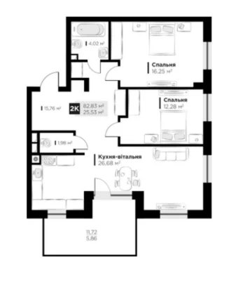 Продам 2 кім., квартиру в зданому ЖК бізнес класу Hygge lux